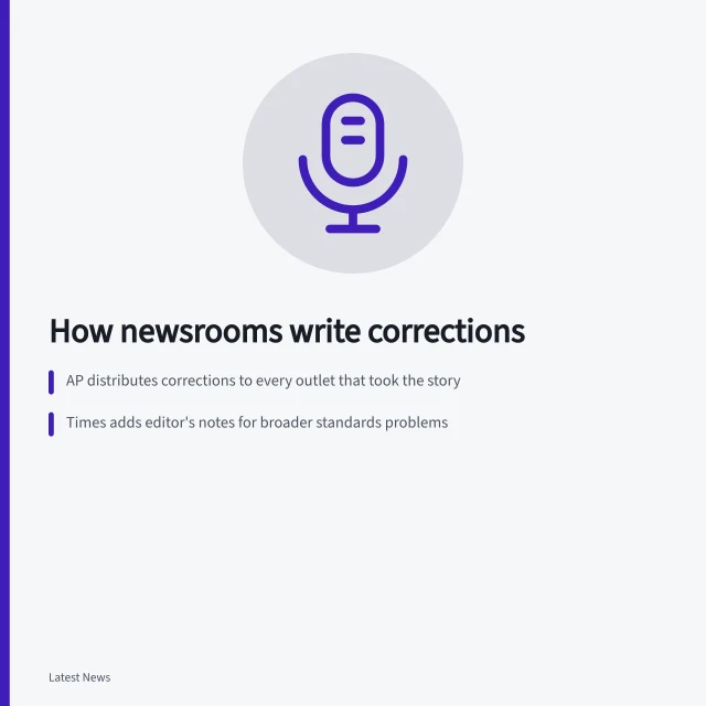Comparison of correction and clarification policies at four US news outlets. Correction and update policies at major US news outlets compared