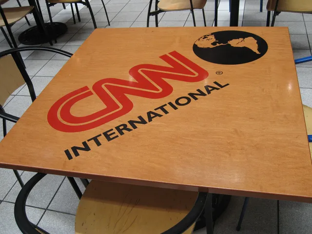 CNN International logo on a table in the main atrium of Atlanta's CNN Center. Case study: correcting a fictional evolving news story