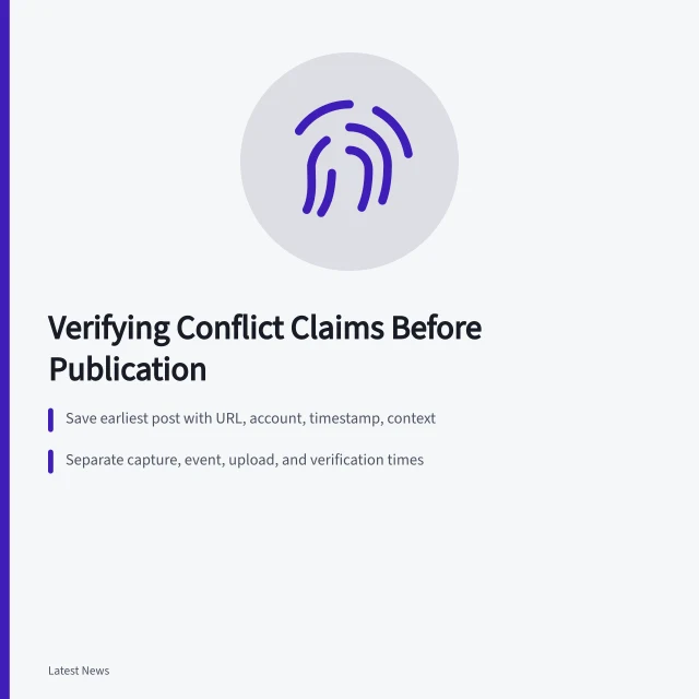 Checklist for verifying conflict claims before publication. How to verify a conflict claim before publication