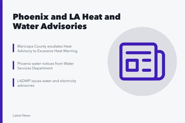 Heat and water advisory systems in Phoenix and Los Angeles. How Phoenix and Los Angeles handle heat and water advisories