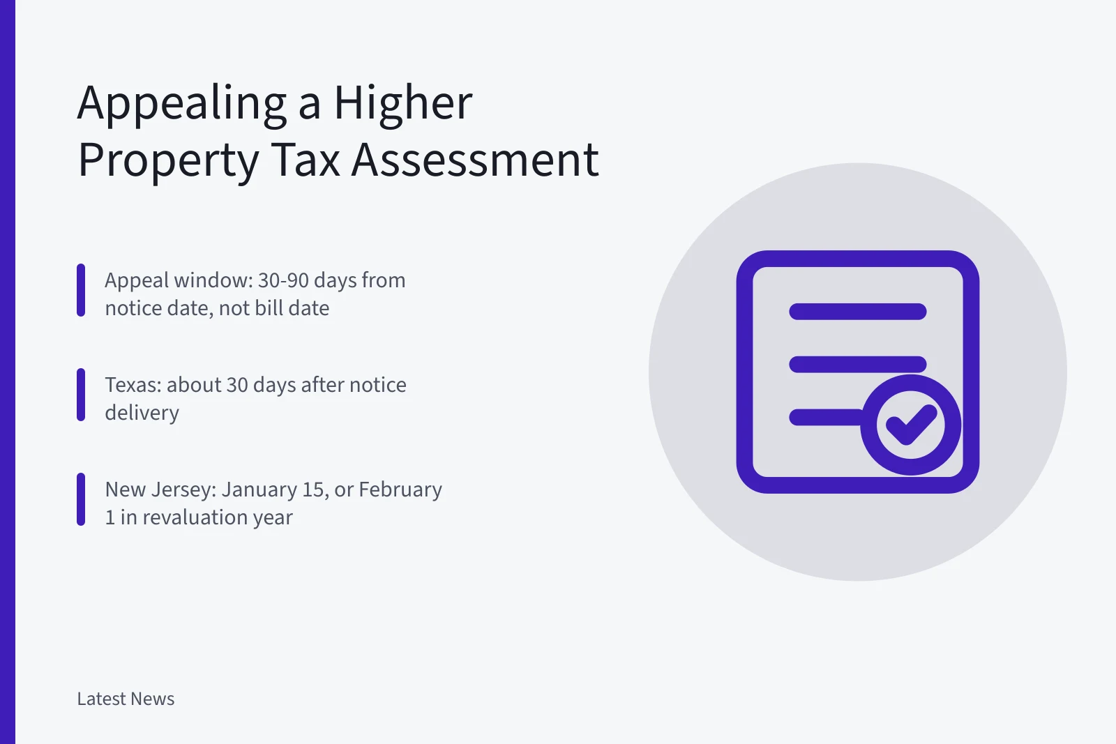 Property tax assessment appeal deadlines and filing windows by state. Property Tax Bill Higher? A US Guide to Assessment Appeals
