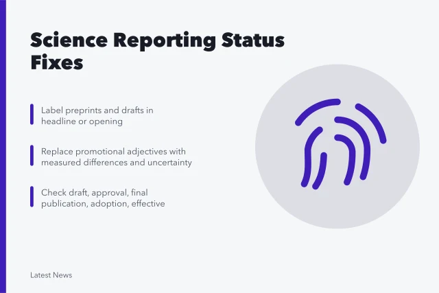 Card listing fixes for science reporting status errors. Science and technology reporting problems and fixes