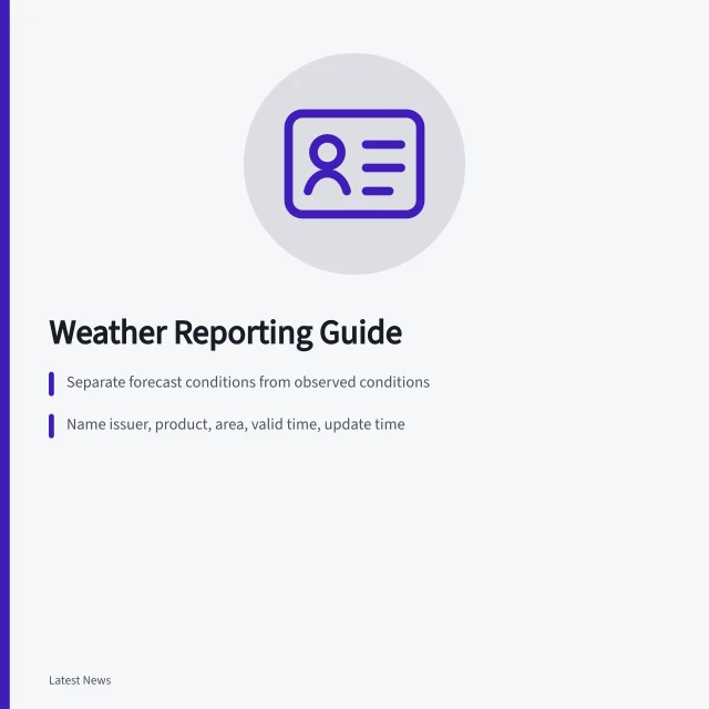 Weather reporting guide with hazard card and probability explanation. Weather, disasters, and public safety: a reporting guide